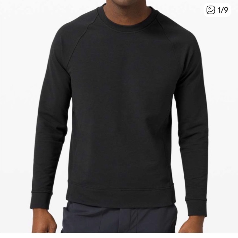 Lululemon City Sweat Crew Sweatshirt Black Athletic Side Zip M3BUGS Men’s Medium